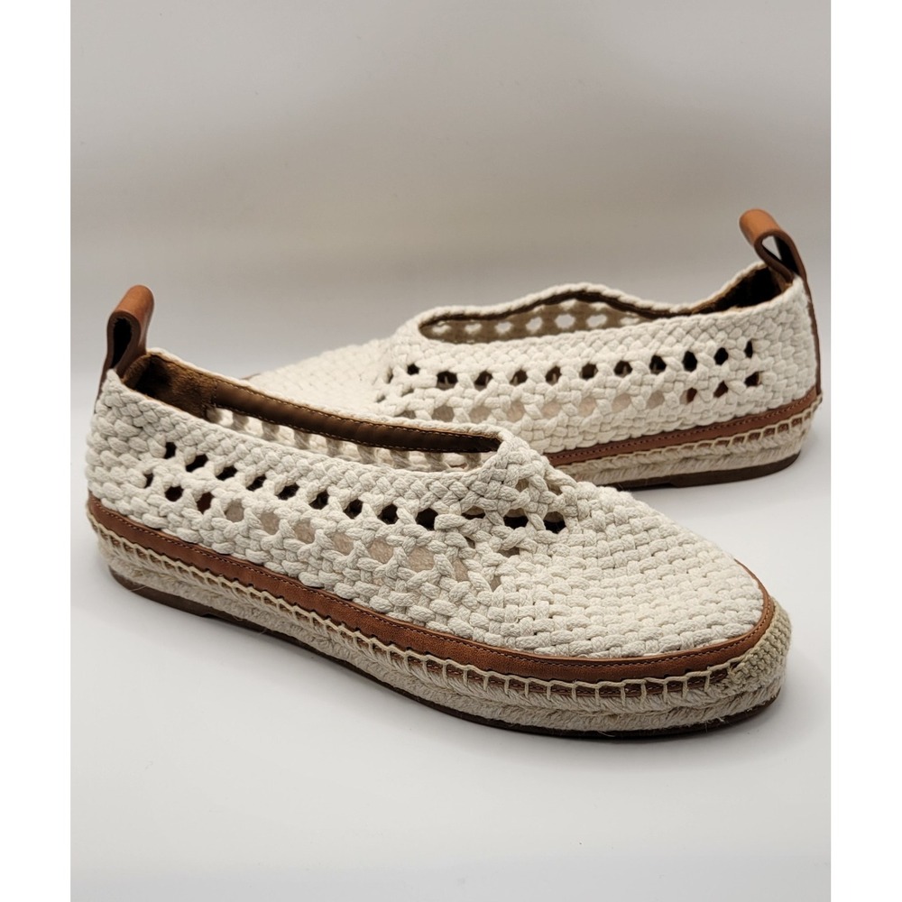 Chloe White Crochet Luccia Espadrille With Rubber Sole Size 37